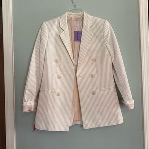 Pinstripe blazer Cotten linen blend